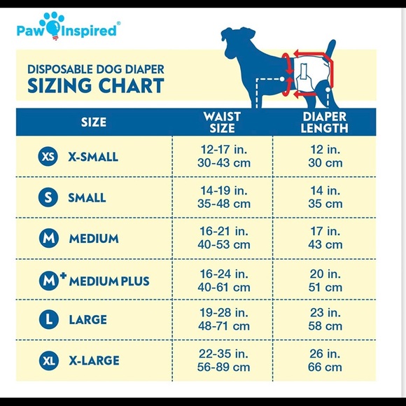 Paw Inspired Disposable Female Dog Diapers, Size Extra Small. - Picture 2 of 5